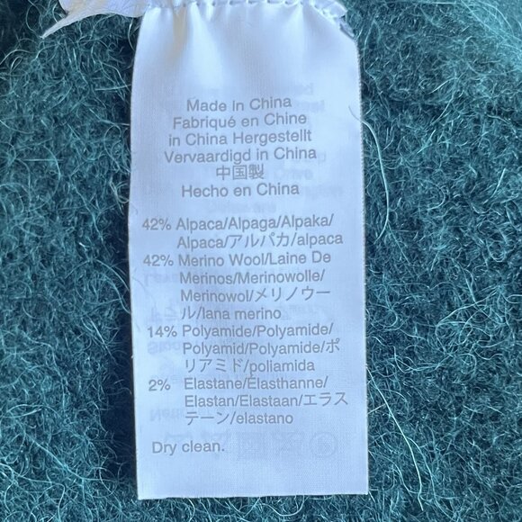 J.Crew Alpaca Wool Blend Puff Sleeve Sweater in Forest Green Size Small Soft Lux - Picture 5 of 5